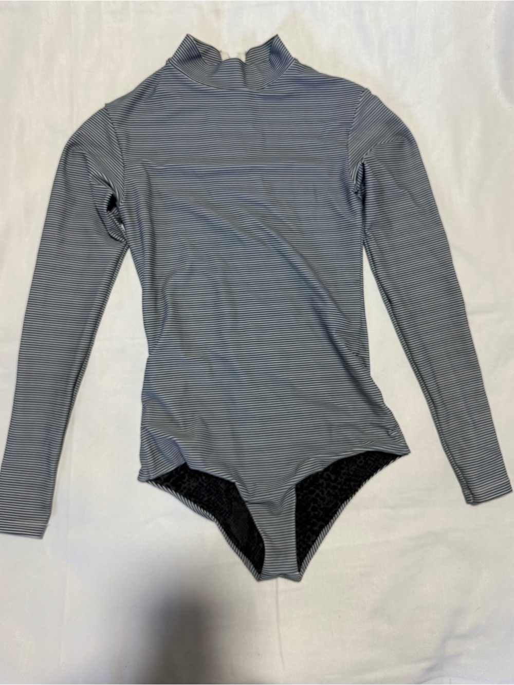acacia swimwear Blue-Striped Long Sleeve One-Piece